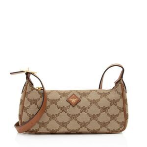 MCM Lauretos Canvas Himmel Small Shoulder Bag